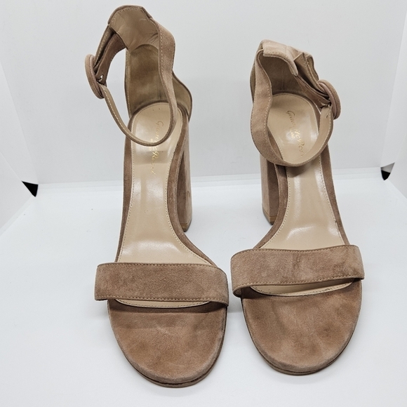 Gianvito Rossi Versilia 100 tan suede ankle strap sandals heels EU 39 - Picture 3 of 14